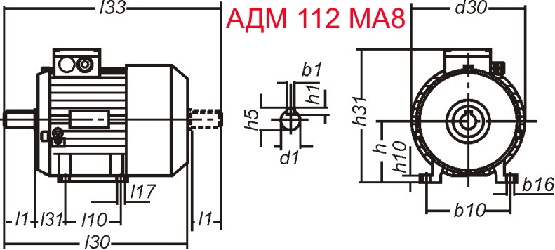 Основные размеры АДМ 112 MA8 Основные размеры АДМ 112 MA8