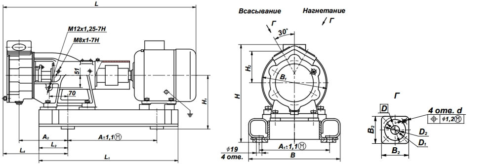 Габаритный чертеж агрегатов